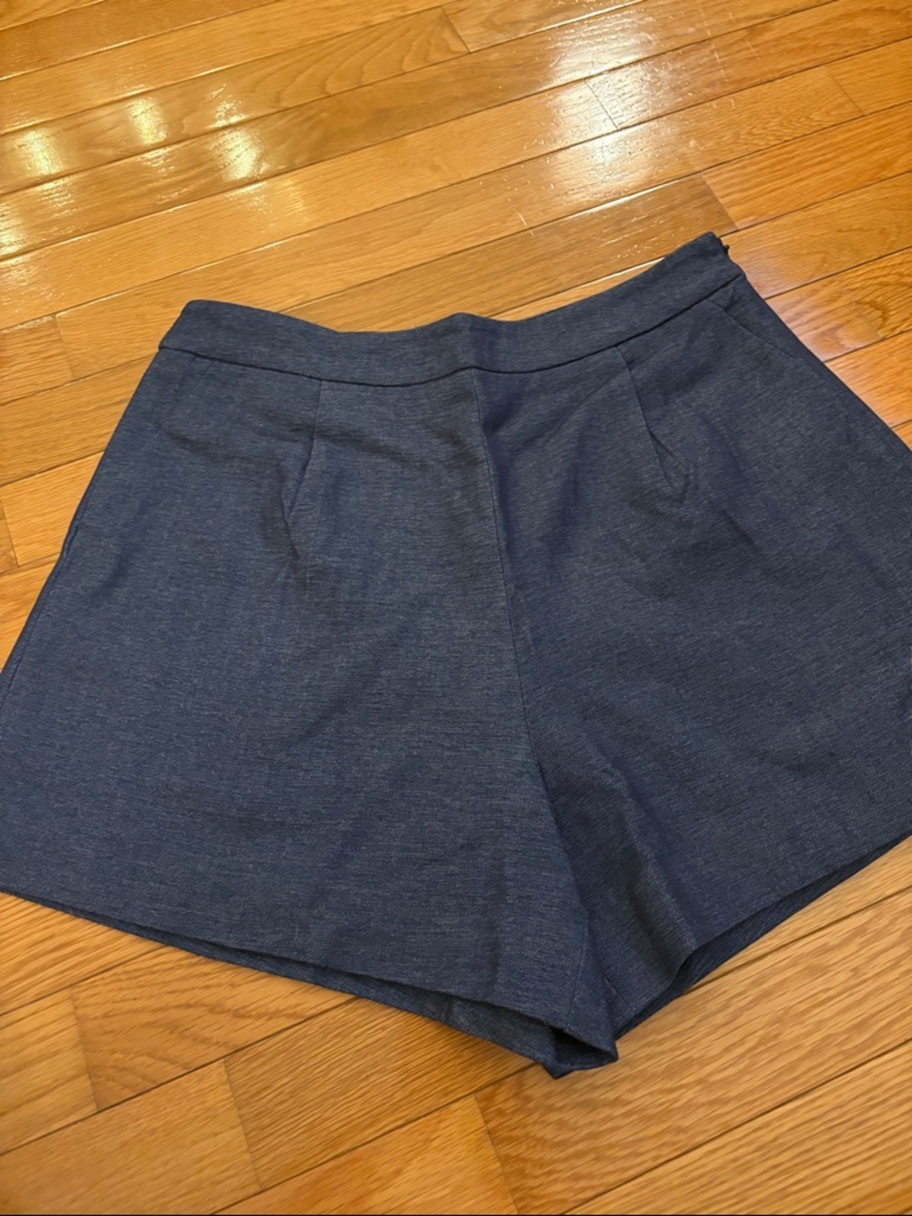 Commense Women's High-Waist slate blue Tailored Shorts - Picture 3 of 11